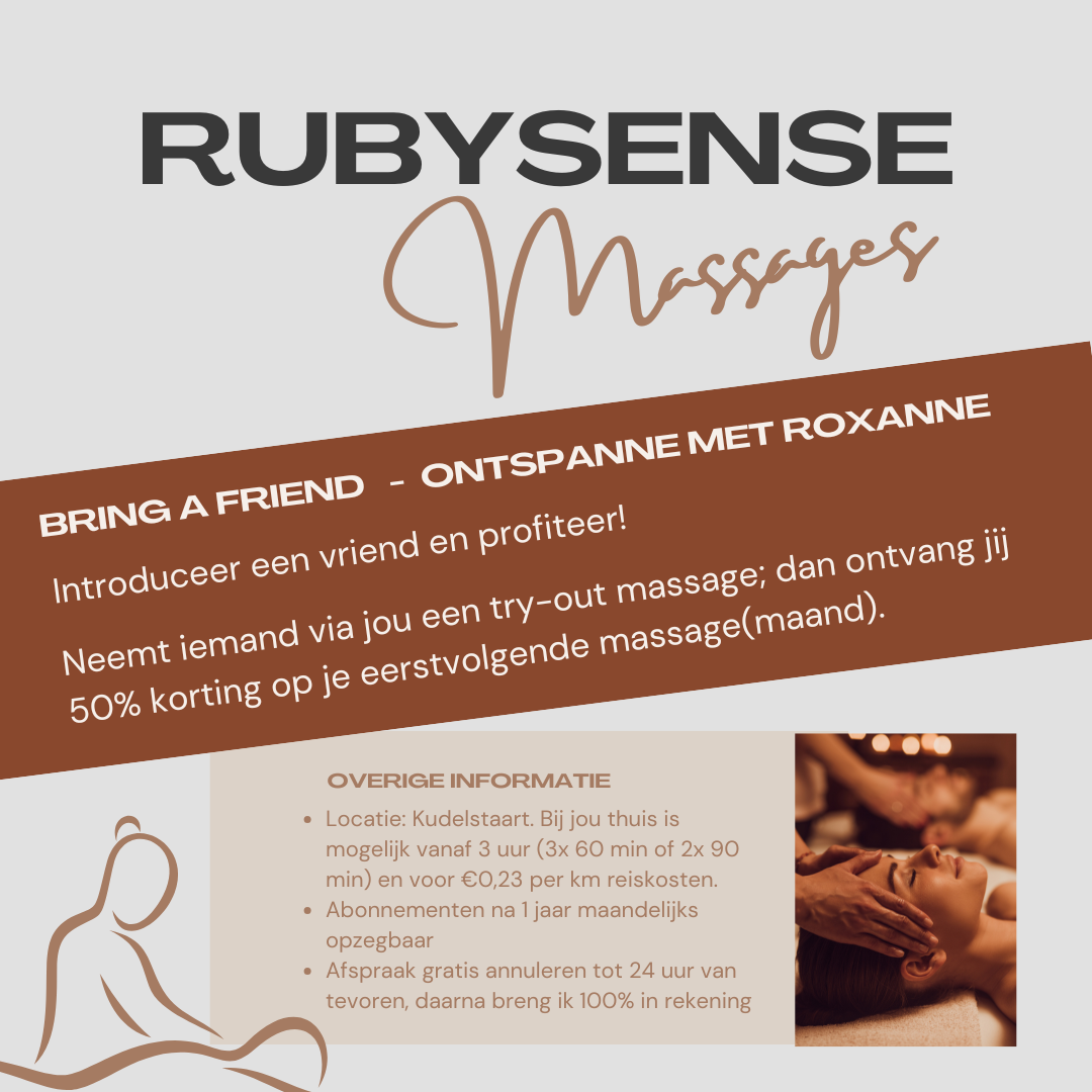 Rubysense Massages - Bring a friend actie