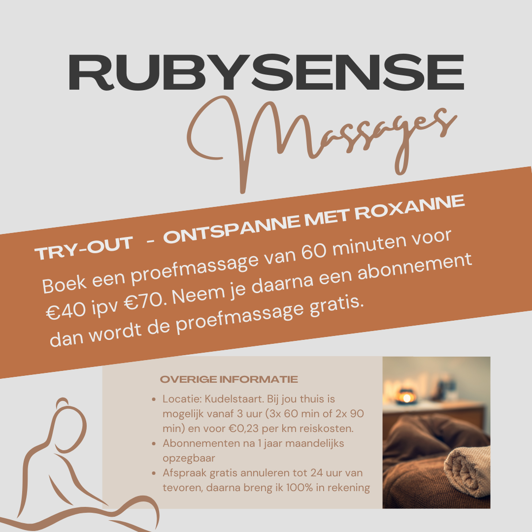 Rubysense Massages - Try-out actie